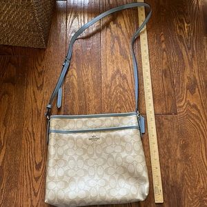 Coach light blue, crossbody.
